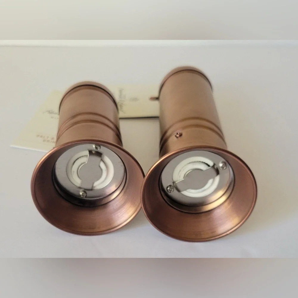 Hearth & Hand With Magnolia Tall & Short Salt & Pepper Crank Grinder Copper Set.